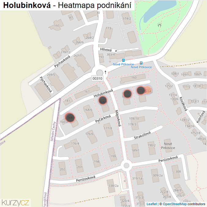 Mapa Špilberk - Firmy v ulici.