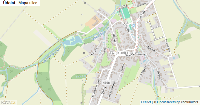 Údolní - mapa ulice