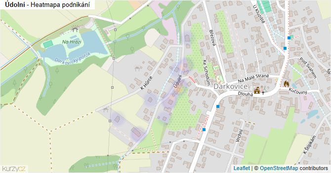 Údolní - mapa podnikání