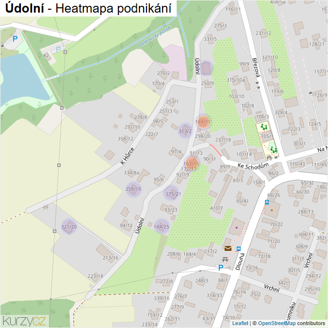 Mapa Údolní - Firmy v ulici.