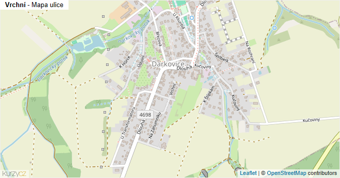 Vrchní - mapa ulice