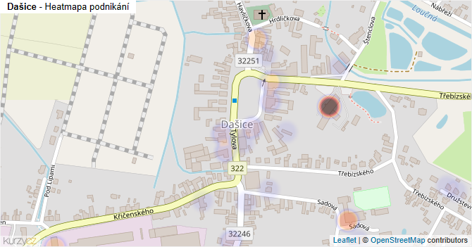 Dašice - mapa podnikání