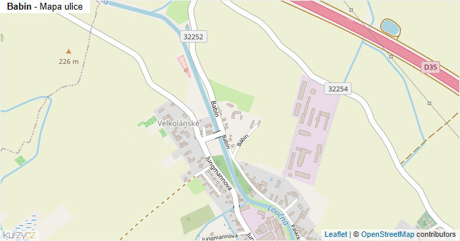 Babín - mapa ulice