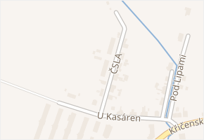 ČSLA v obci Dašice - mapa ulice