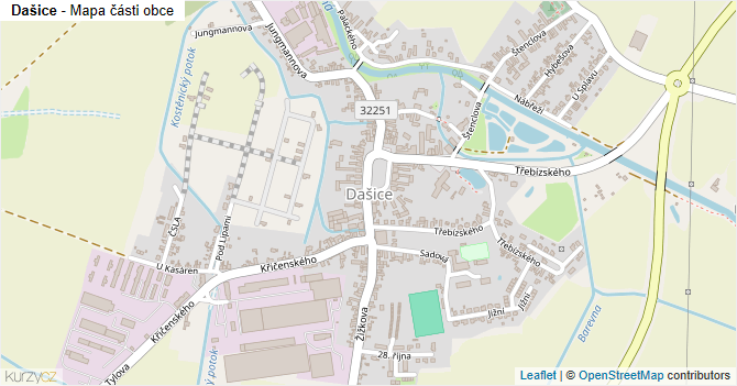 Dašice - mapa části obce
