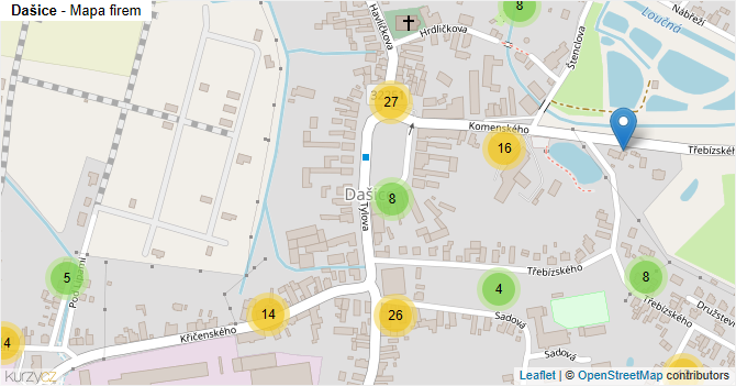 Dašice - mapa firem