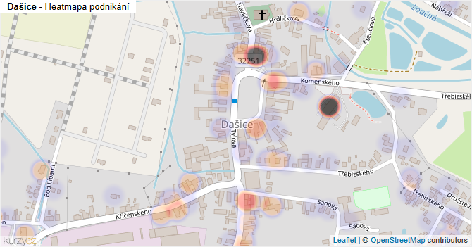 Dašice - mapa podnikání