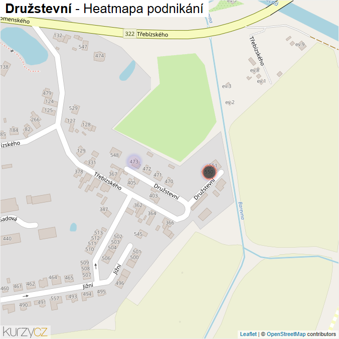 Mapa Družstevní - Firmy v ulici.