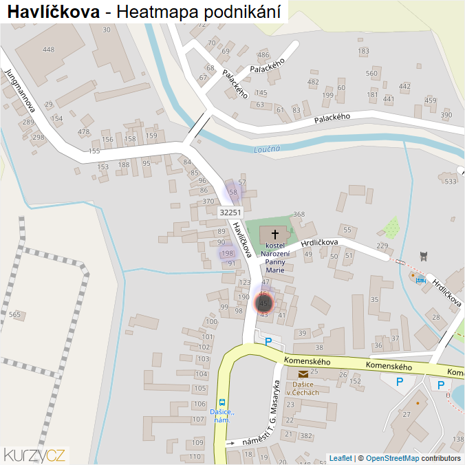 Mapa Havlíčkova - Firmy v ulici.