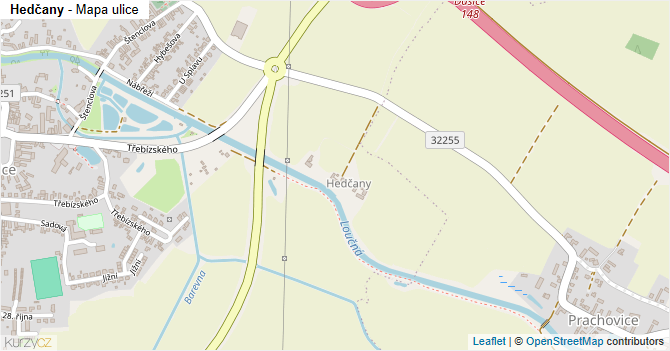 Hedčany - mapa ulice