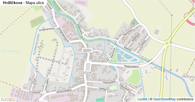 Hrdličkova - mapa ulice