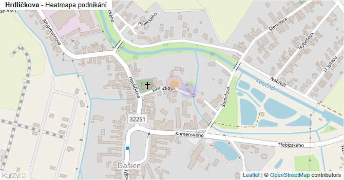 Hrdličkova - mapa podnikání