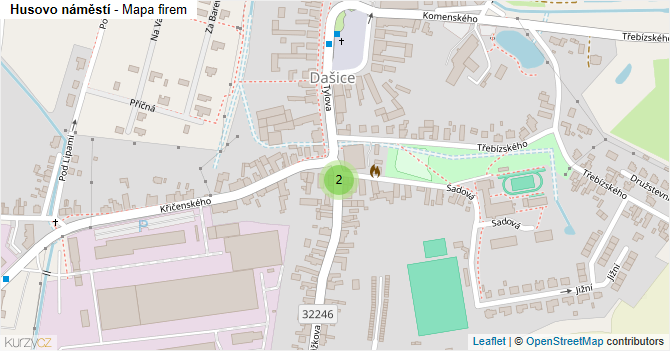 Husovo náměstí - mapa firem