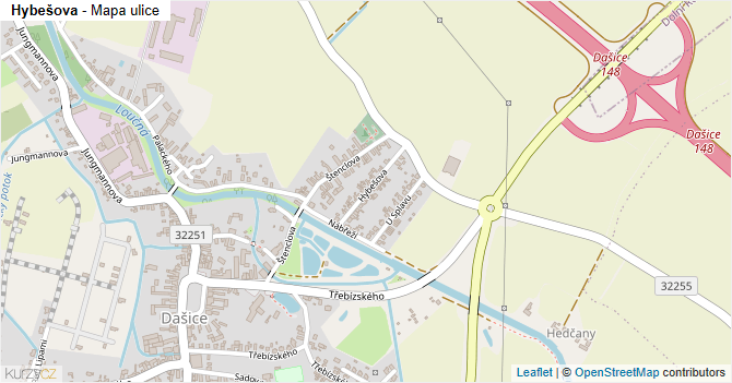 Hybešova - mapa ulice