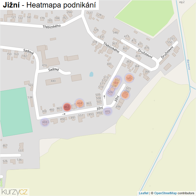 Mapa Jižní - Firmy v ulici.