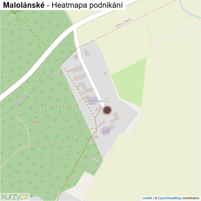 Mapa Malolánské - Firmy v části obce.