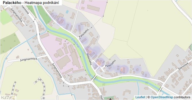Palackého - mapa podnikání