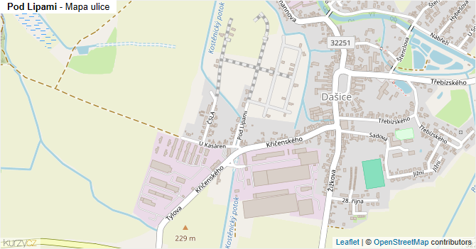 Pod Lipami - mapa ulice
