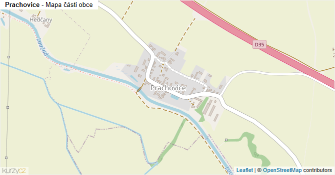 Prachovice - mapa části obce