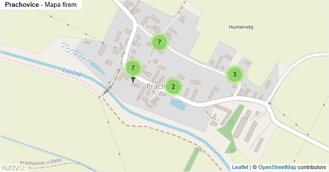 Prachovice - mapa firem