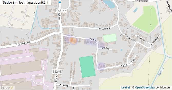 Sadová - mapa podnikání