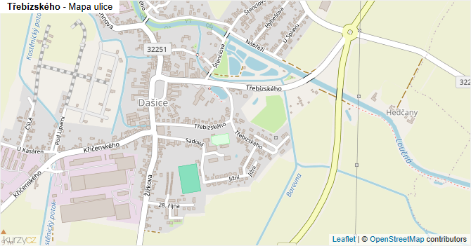 Třebízského - mapa ulice