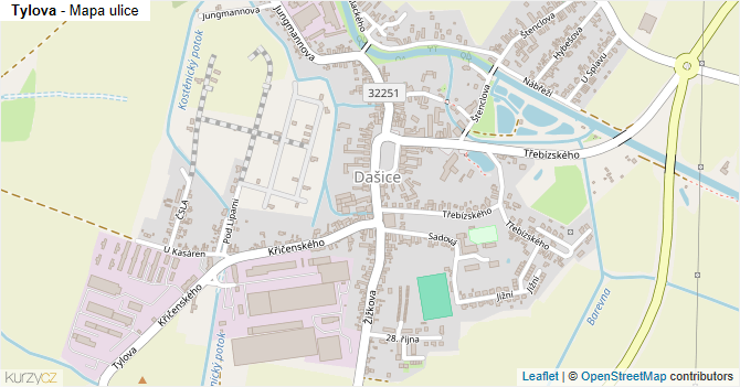 Tylova - mapa ulice