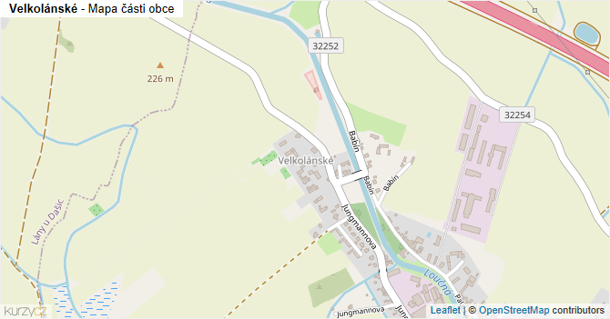 Velkolánské - mapa části obce