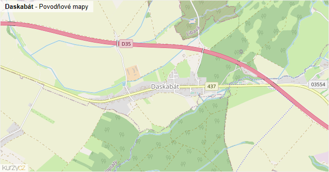 Daskabát - záplavové mapy stoleté vody