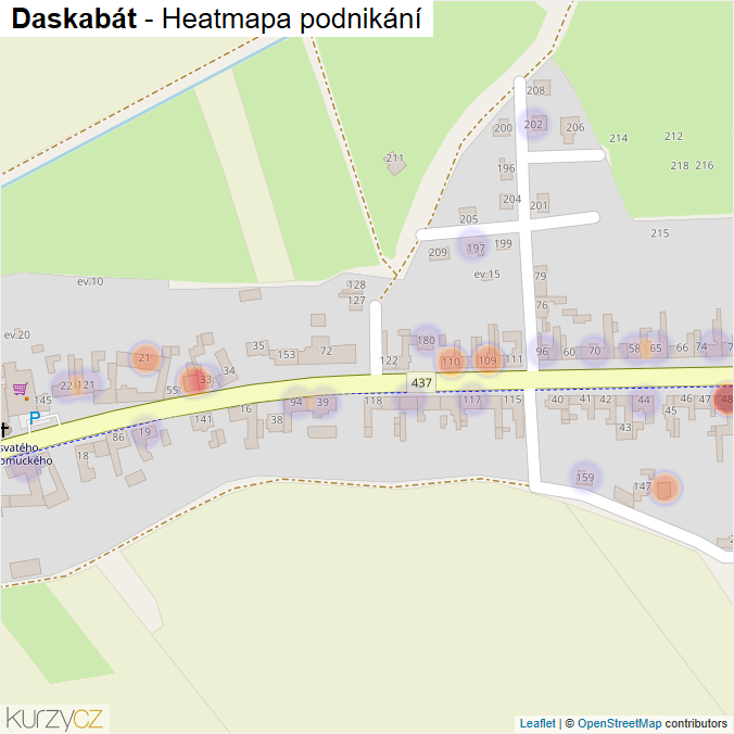 Mapa Daskabát - Firmy v části obce.