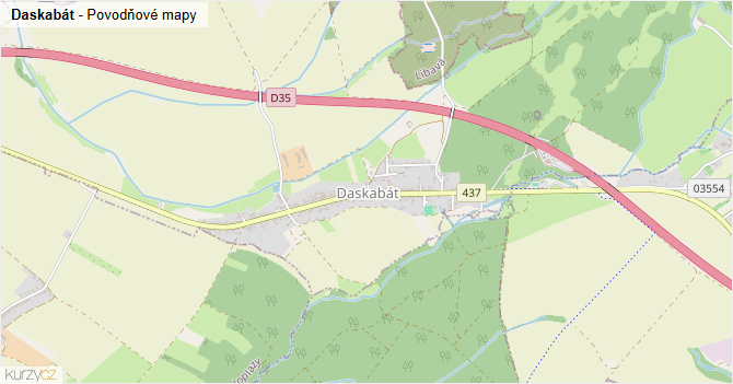 Daskabát - záplavové mapy stoleté vody