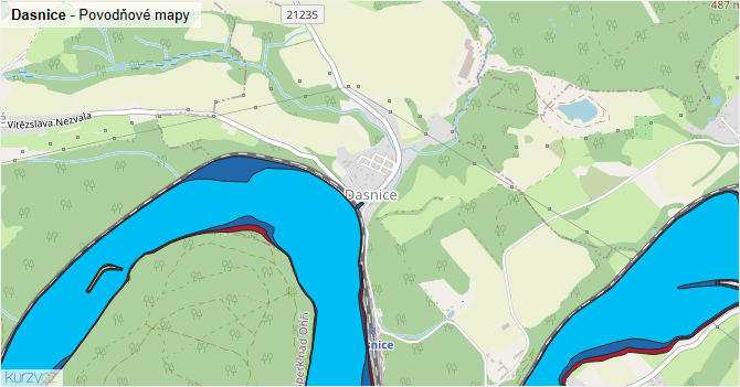 Dasnice - záplavové mapy stoleté vody