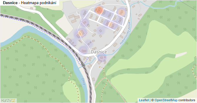 Dasnice - mapa podnikání