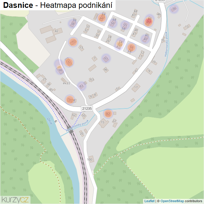 Mapa Dasnice - Firmy v části obce.