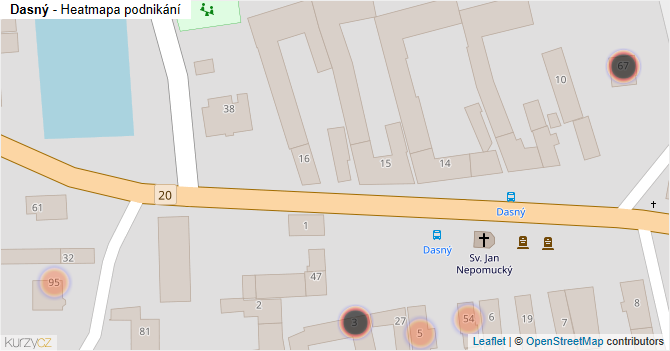 Dasný - mapa podnikání