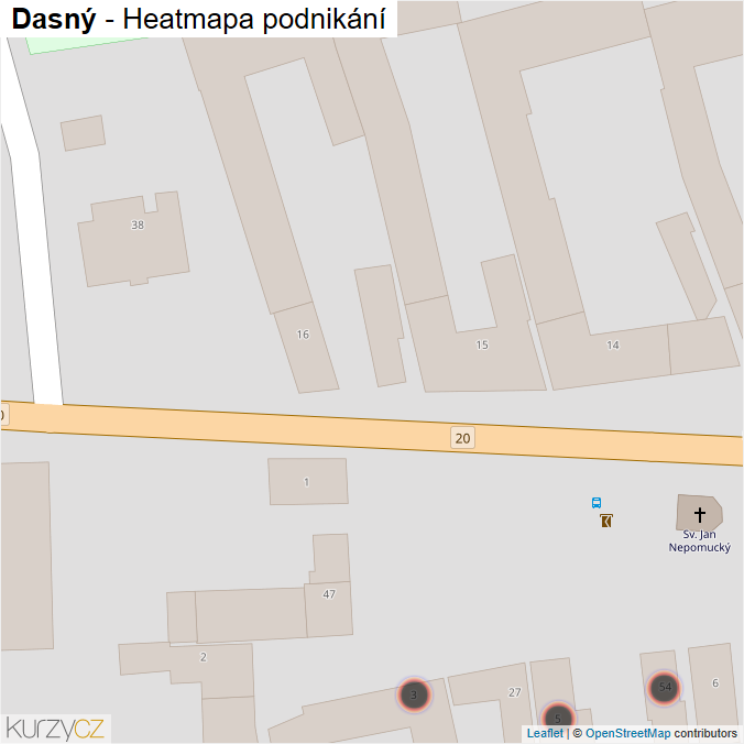 Mapa Dasný - Firmy v obci.