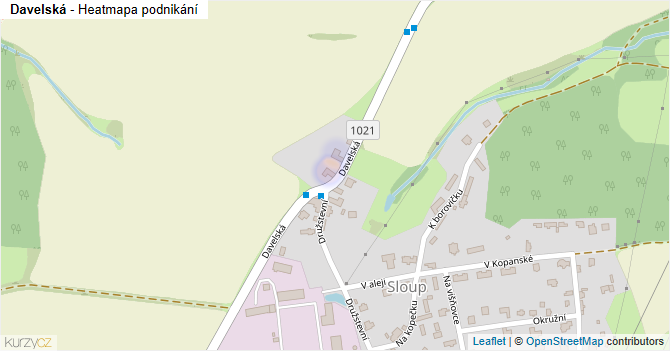 Davelská - mapa podnikání