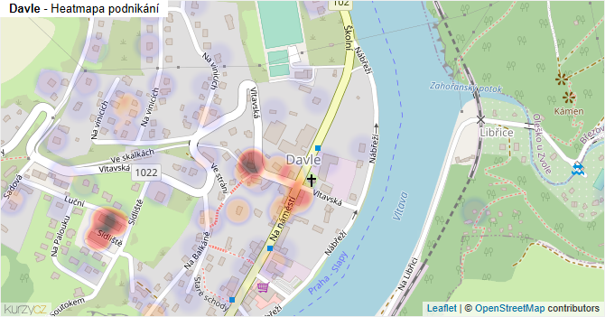Davle - mapa podnikání
