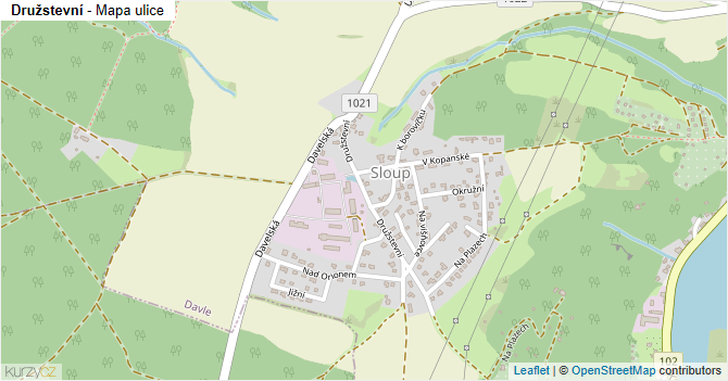 Družstevní - mapa ulice