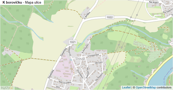K borovíčku - mapa ulice
