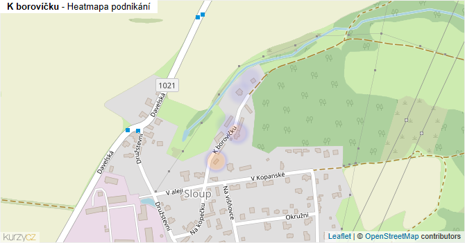 K borovíčku - mapa podnikání