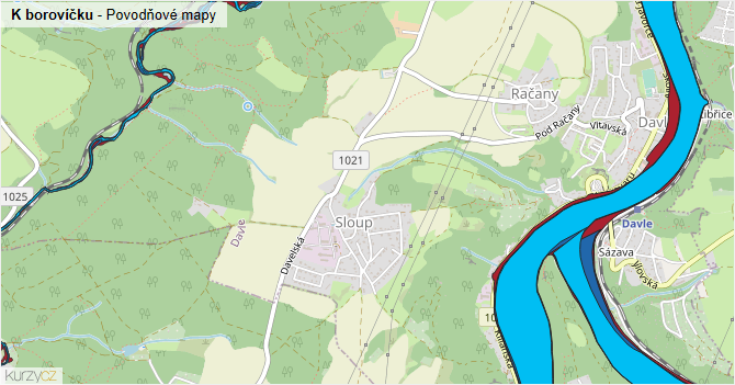 K borovíčku - záplavové mapy stoleté vody