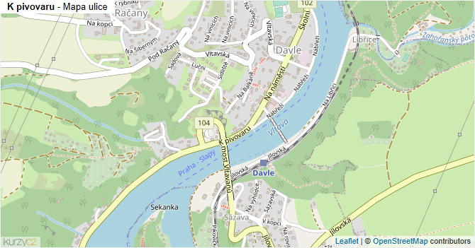 K pivovaru - mapa ulice