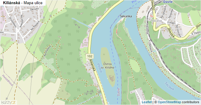 Kiliánská - mapa ulice