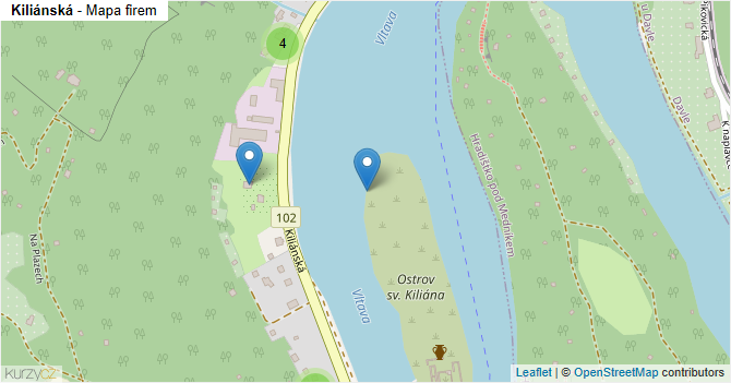 Kiliánská - mapa firem