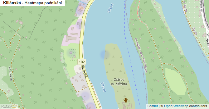 Kiliánská - mapa podnikání