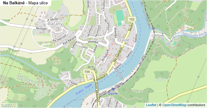 Na Balkáně - mapa ulice