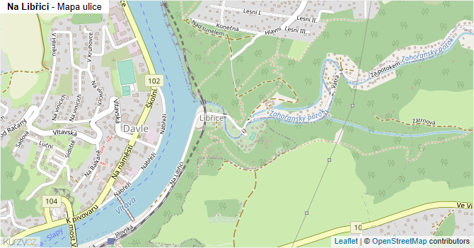 Na Libřici - mapa ulice