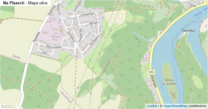 Na Plazech - mapa ulice
