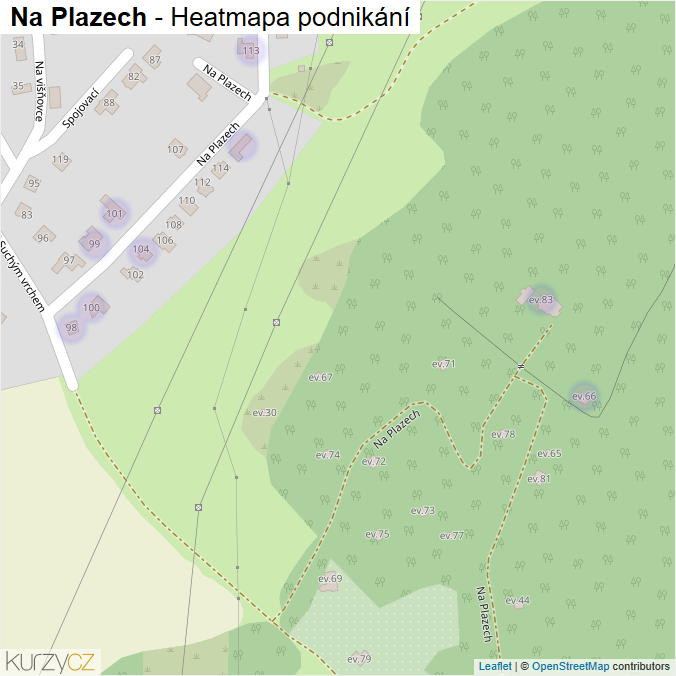 Mapa Na Plazech - Firmy v ulici.